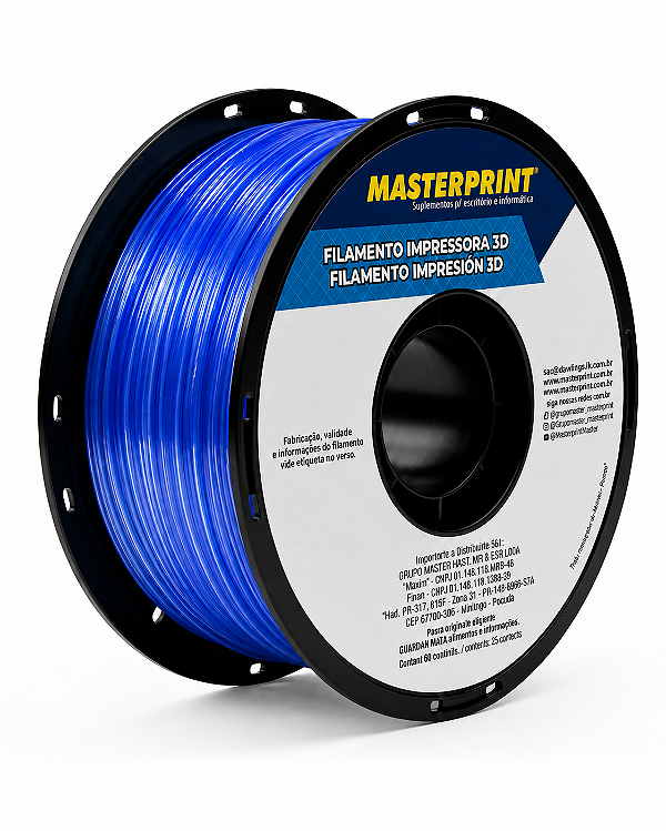 Filamento PETG Azul Translucido 1.75mm 1kg para Impressora 3D – Masterprint