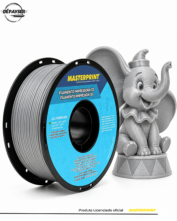 Filamento ABS Cinza 1.75mm 1kg para Impressora 3D – Masterprint