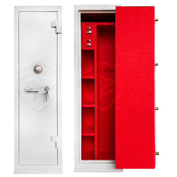 Cofre 140x40x34 Segredo Mecânico branco c/ vermelho