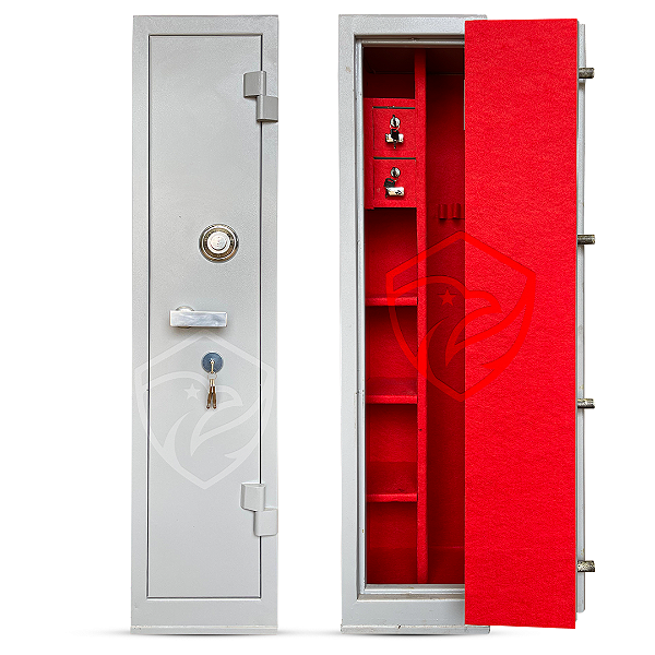 Cofre 130x30x30 segredo mecânico CINZA C/VERMELHO