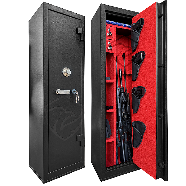 Cofre 140x40x34 segredo mecânico com coldre preto c/ Vermelho