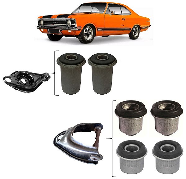 Kit Bucha Bandejas Dianteira Opala Caravan 1969 1979