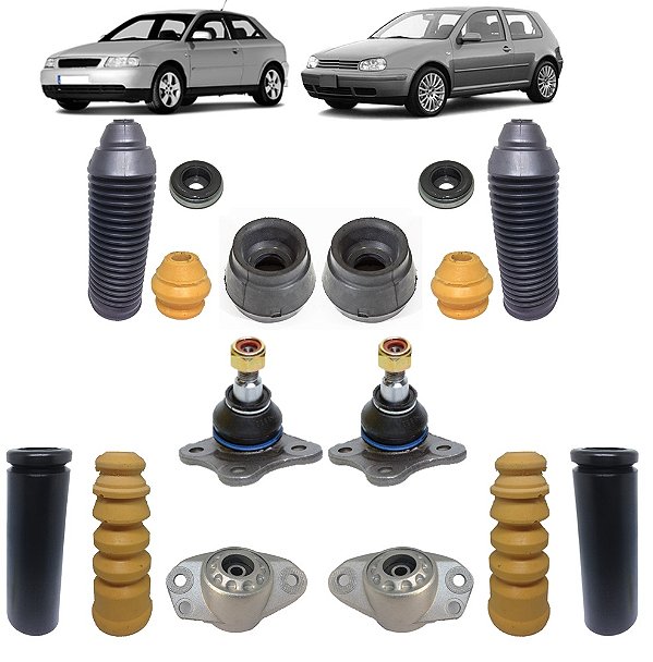 Kit Amortecedor Dianteiro Traseiro Pivô Golf Bora Audi A3