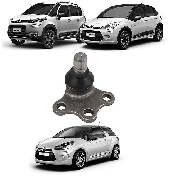 Pivô Inferior Suspensão Direito Esquerdo Citroen Aircross 2010 2011 2012 2013 2014 2015 2016 2017 2018 2019 2020 C3 2011 2012 2013 2014 2015 2016 2017 2018 2019 2020 DS3 2012 2013 2014 2015 2016 2017