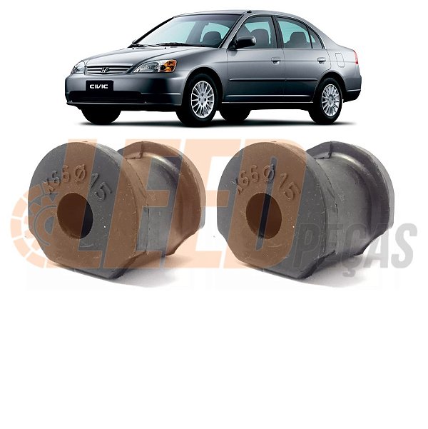 Kit Par Bucha Barra Estabilizadora Dianteira Civic 2003 2004 2005 2006 15mm