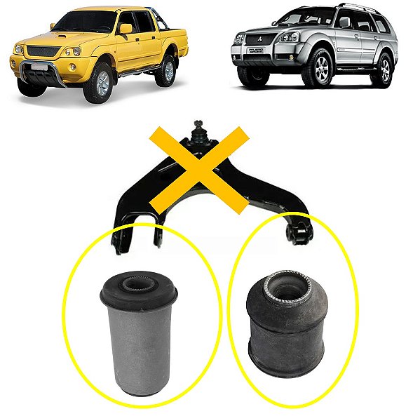 Kit 2 Bucha Bandeja Inferior Mitsubishi L200 Pajero Sport