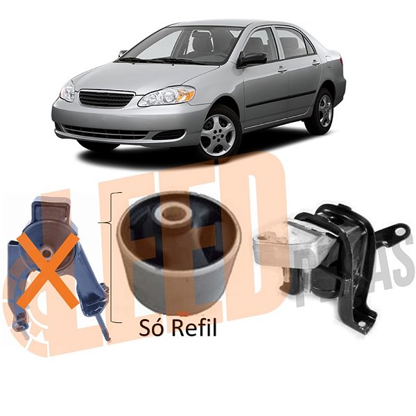 Kit Coxim Calco Motor E Refil Câmbio Direito Corolla 2003 2004 2005 2006 2007