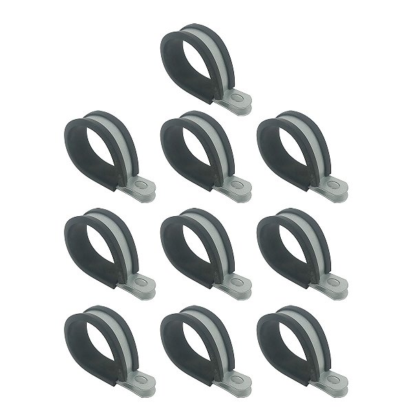 Kit 10 Abraçadeiras Borracha Emborrachada 10mm M10 Carbono