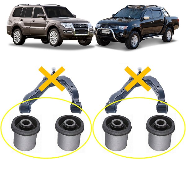Kit 4 Bucha Bandeja Superior Pajero Gls Full L200 Triton