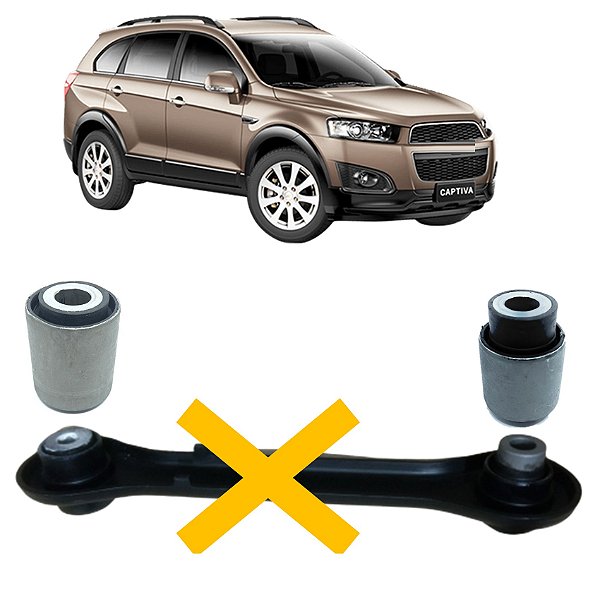 Kit Bucha Maior Menor Tirante Braço Traseiro Reto Susnsão Captiva 2008 2009 2010 2011 2012 2013 2014 2015
