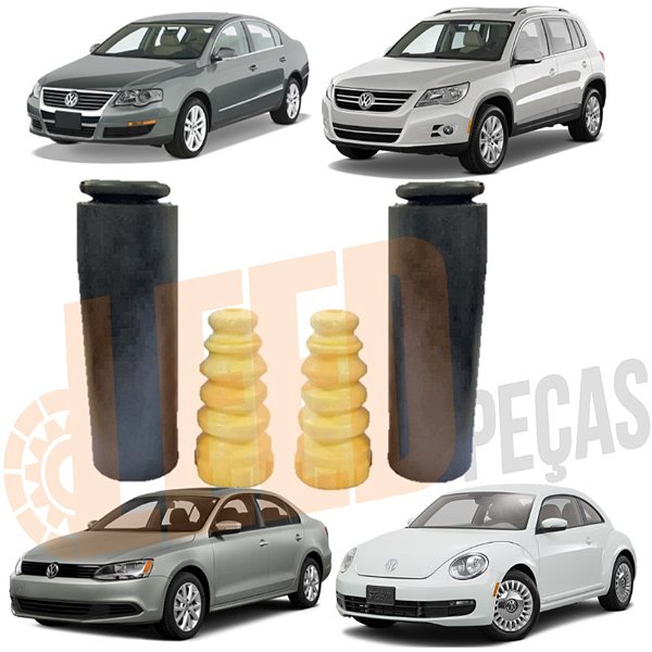 Kit Coifa Batente Amortecedor Traseiro Passat 2006 2007 2008 2009 2010 2011 2012 2013 204 2015 Tiguan 2009 2010 2011 2012 2013 2014 2015 2016 2017 Jetta 2011 2012 2013 2014 2015 2016 2017 Novo Fusca/N