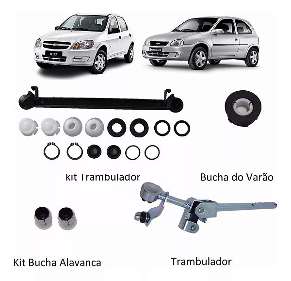 Kit Buchas Reparo Trambulador Cambio Corsa Celta Com Liame