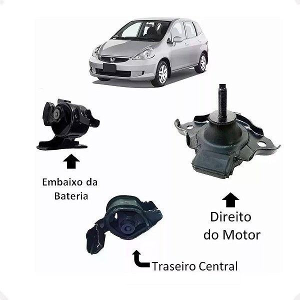 Kit Coxim Motor Direito Esquerdo Câmbio Fit Automatico