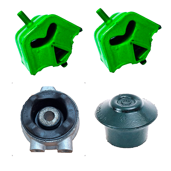 Kit Coxim Motor Cambio Direito Esquerdo Brasil Copa Mundo Verde Gol Parati Voyage Saveiro G1 G2 Santana Quantum