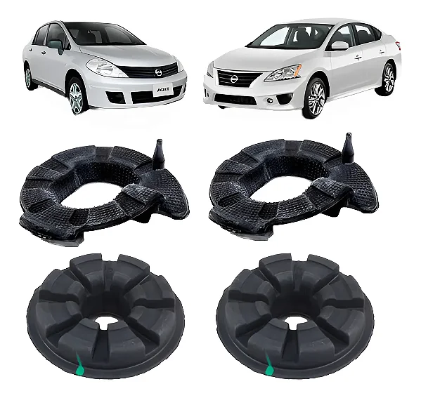 Kit Duplo Calço Superior Inferior Mola Traseira Sentra Tiida Versa