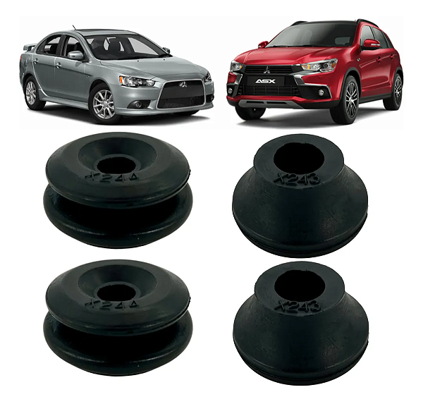Kit Bat Superior Inferior Amortecedor Traseiro Asx Lancer