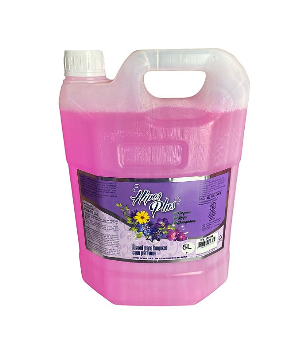 ÁLCOOL PERFUMADO 5 L - FLORA *Limpeza e perfume de superfícies e ambientes *Secagem rápida nos pisos cerâmicos