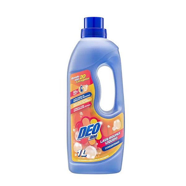 LAVA ROUPAS LÍQUIDO CONCENTRADO 1 L    *Rende até 20 lavagens *Alto poder de remoção de manchas *Para suas roupas brancas e coloridas *Fórmula com branqueador óptico