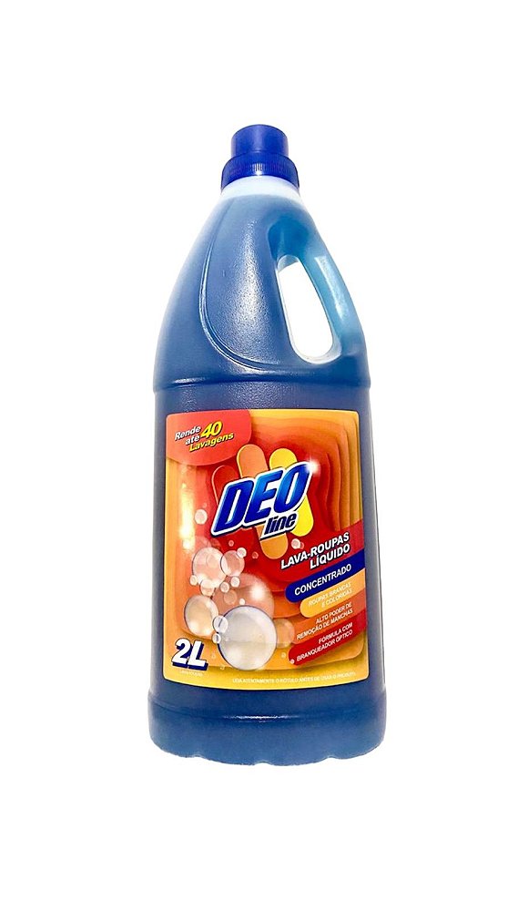 LAVA ROUPAS LÍQUIDO CONCENTRADO 2 L   *Rende até 40 lavagens *Alto poder de remoção de manchas *Para suas roupas brancas e coloridas *Fórmula com branqueador óptico