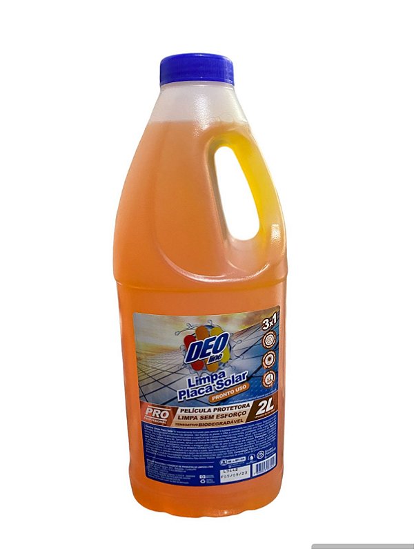 LIMPA PLACA SOLAR 2L DEO LINE * 3 EM 1  * Limpa sem esforço * Película protetora * Maior eficiência na captação de energia