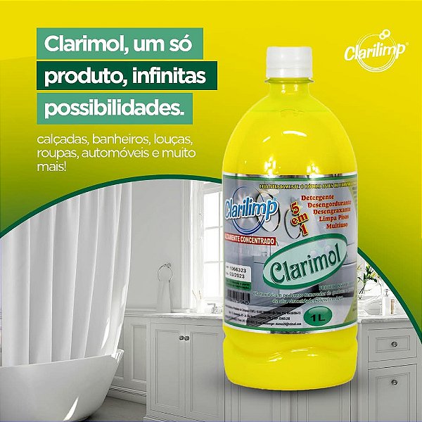 CLARIMOL 1 L CLARILIMP * 5 em 1 * Detergente * Desengordurante * Desengraxante * Limpa pisos * Multiuso * Altamente Concentrado