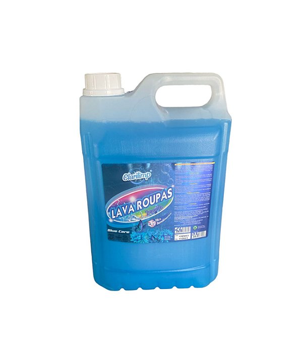 LAVA ROUPAS LIQUIDO BLUE CARE 5 L CLARILIMP * Limpa sem agredir, manchar ou danificar as cores dos tecidos