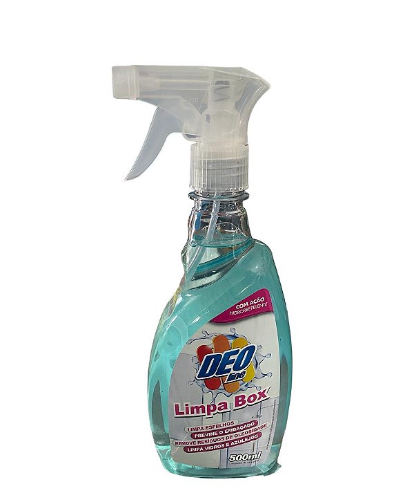 LIMPA BOX 500 ML DEOLINE * Limpa espelhos * Previne o embaçado * Remove resíduos de oleosidade * Limpa vidros e azulejos