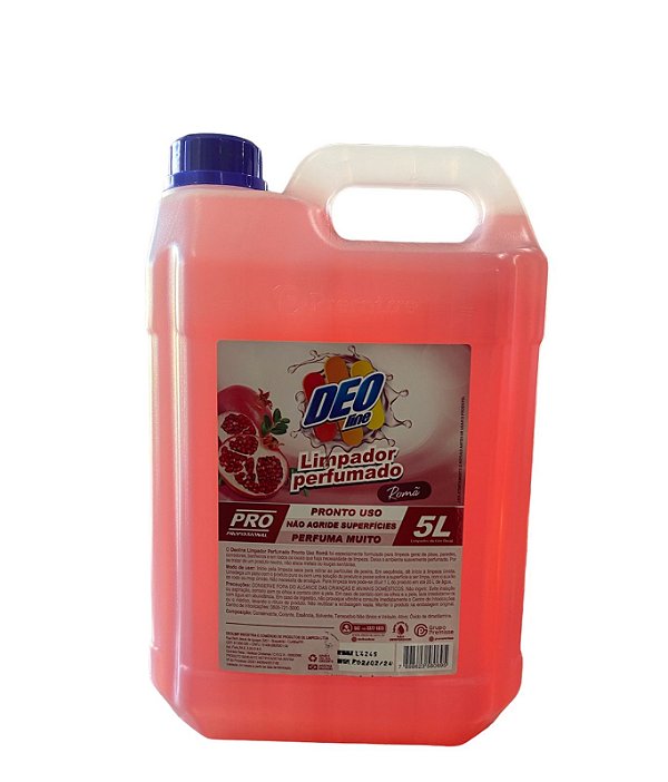 LIMPADOR PERFUMADO ROMÃ 5 L DEO LINE * Pronto uso * Perfuma muito * Não agride a superfície