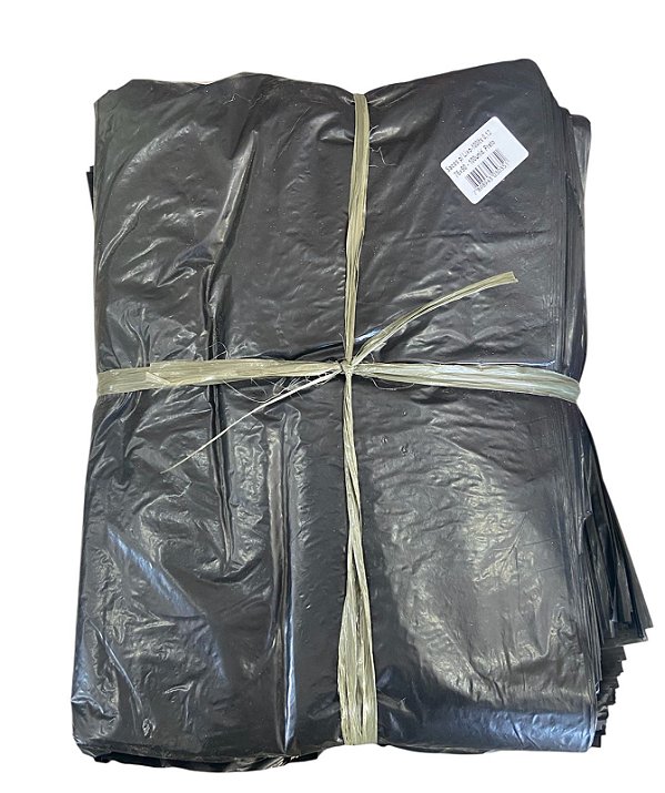 SACO LIXO PRETO 100 L REFORÇADO MICRA 0,12 PLASFORT * Fardo com 100 unidades * Medidas 75x90cm