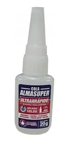 COLA INSTANTÂNEA ALMASUPER 20G ALMATA * Aplicou colou * Não entope o bico