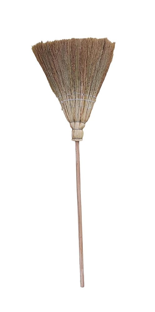 VASSOURA PALHA 3 FIOS  * Com cabo * Largura 40cm