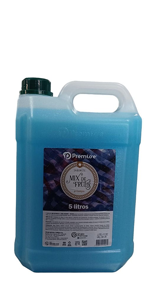 SABONETE LÍQUIDO MIX DE FRUTAS 5 L PREMISSE * Cheirinho de Tutti-frutti
