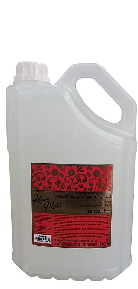 SABONETE LÍQUIDO FLORENCE 5 L HIPER PLUS * Cheiro suave de castanhas