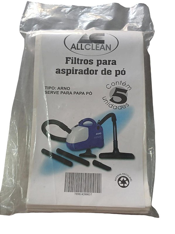 SACO DESCARTÁVEL PARA ASPIRADOR DE PÓ ARNO PAPAPÓ * Contém 3 unidades