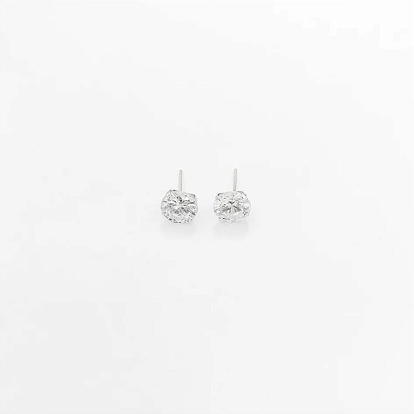 Brinco de Zircônia Redonda 8mm