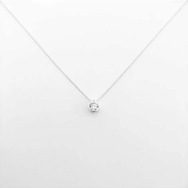 Gargantilha Ponto de Luz com Zircônia Redonda - 45cm