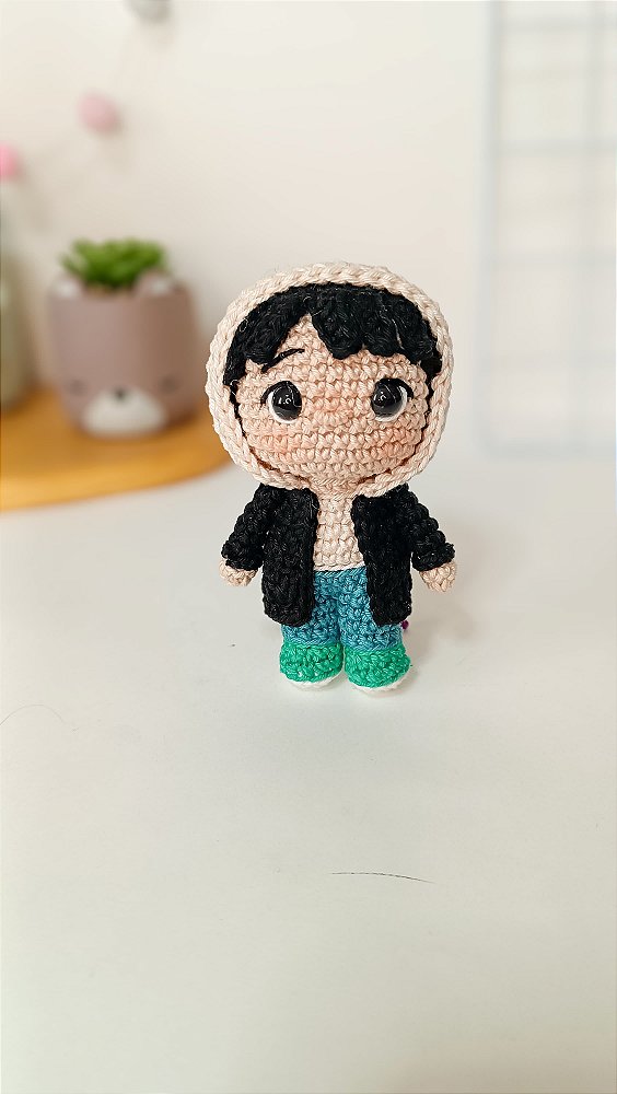 Boneco Mini Jungkook Versão "Are you sure? In Japan" amigurumi crochê BTS Army