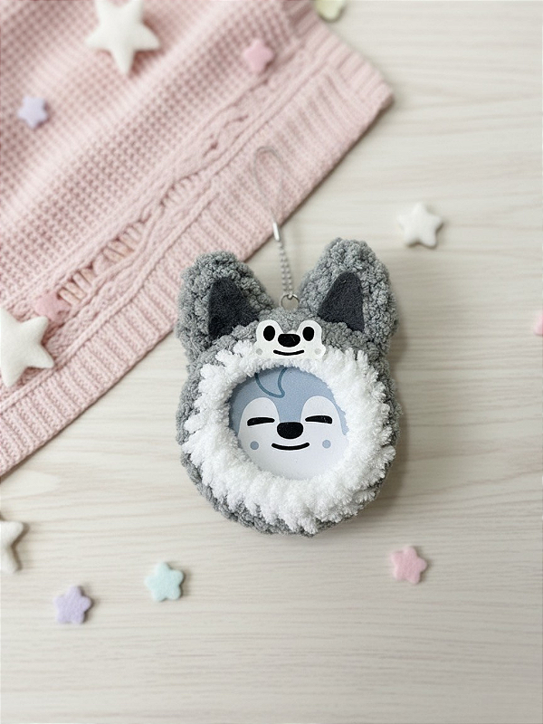 Wolfchan Chaveiro Skzoo Baby Photo Holder Stray kids crochê amigurumi