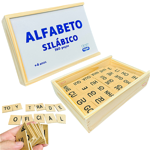 Alfabeto Silabico Em Madeira 360 Peças Formando Sílabas Letras Palavras