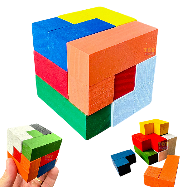 Cubo Mágico Para Montar Educativo - Cubo Encaixe - Quebra Cabeça 3D Brinquedo Educativo Pedagogico