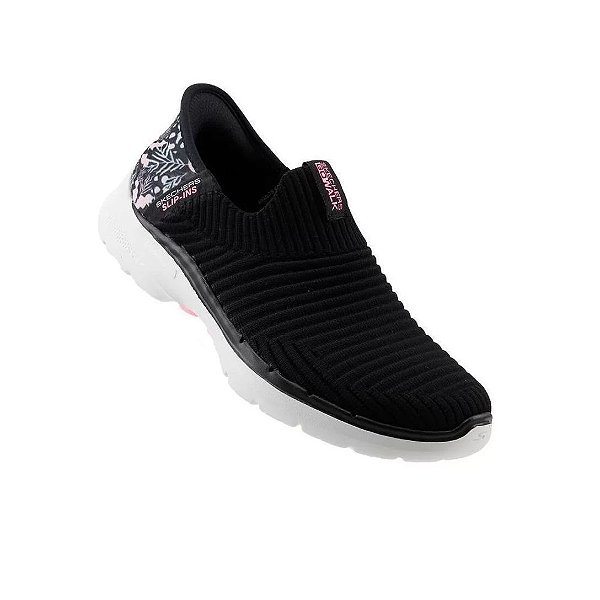 Tênis Feminino Go Walk 6 Tropical Bay Skechers 124626 Preto