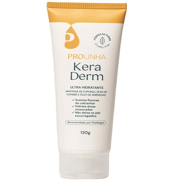 Keraderm Creme Ultra Hidratante p/ Fissura No Calcanhar 120g Pro Unha