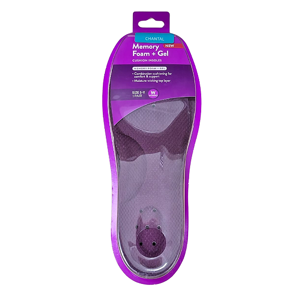 Palmilha Memory Foam Gel Feminina 34 a 38 Chantal