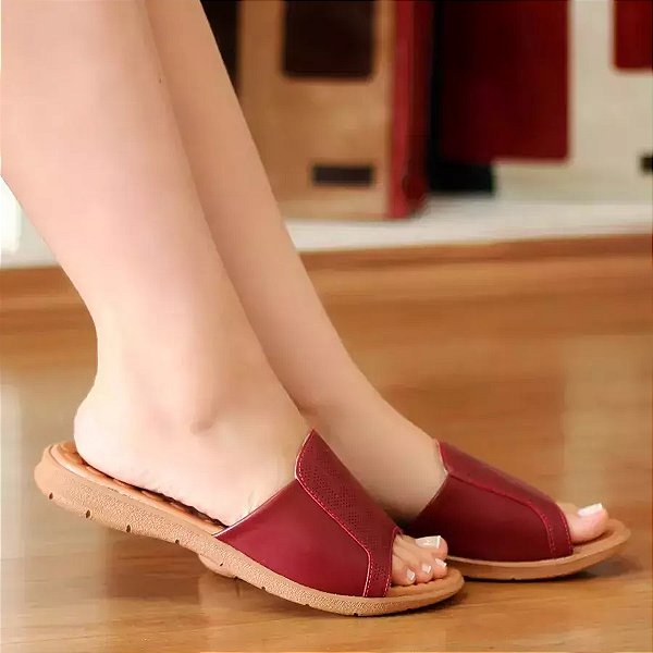Chinelo Slide em Couro AF0303 Rebu Usaflex