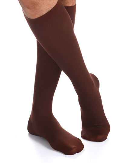 Meia Sigvaris Algodão Super 3/4 20-30 mmHg 282F Cotton Confort Marrom GG