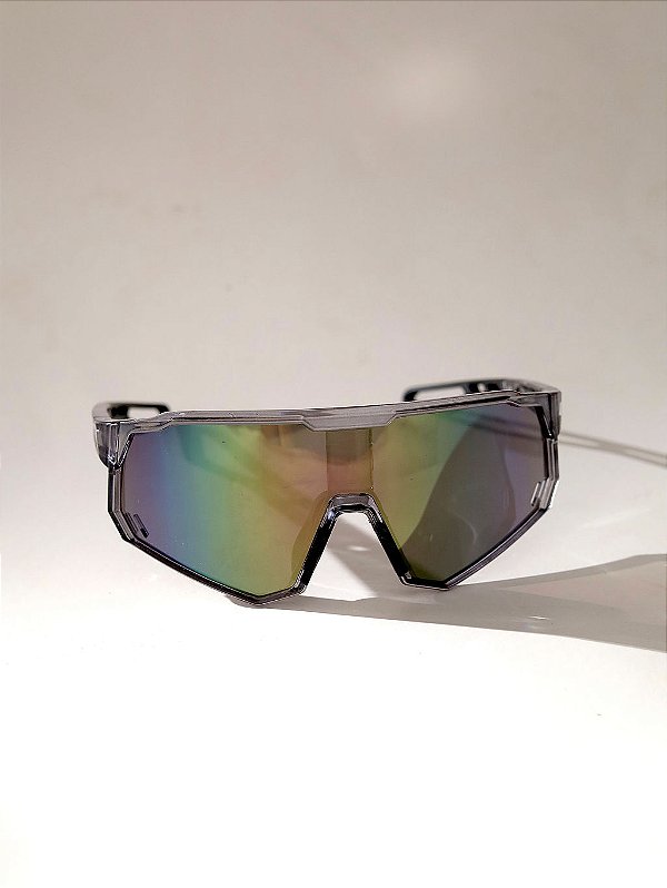 Óculos de Sol Esportivo Flux Cinza Transparente