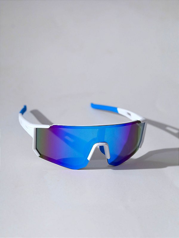 Óculos de Sol Esportivo Brav Branco e Azul