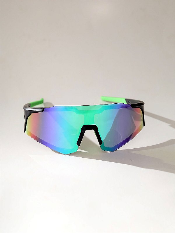 Óculos de Sol Esportivo Route Preto e Verde