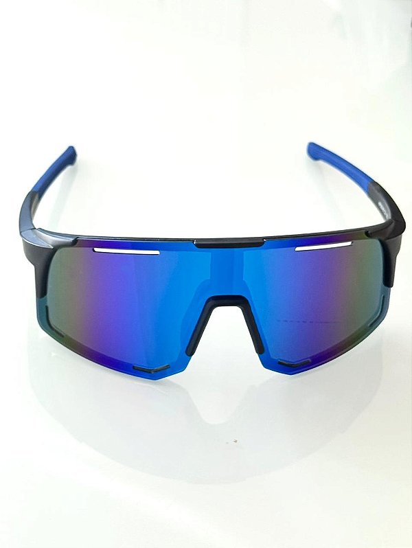 Óculos de Sol Esportivo Preto e Azul