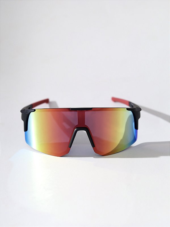 Óculos de Sol Esportivo Wave Preto Lente Vermelho